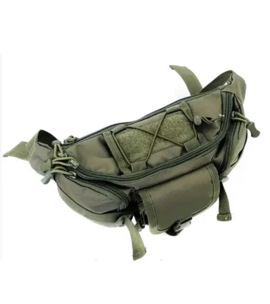 Тактична військова сумка бананка  на пояс чорна / олива / мультикам