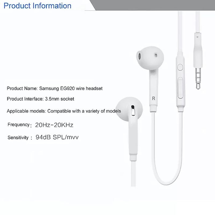 Auriculares Headphones Samsung EG920 Preto