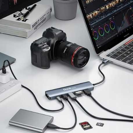 Dockteck 7 w 1 Koncentrator USB C z 4K 60Hz HDMI, Ethernet HIT