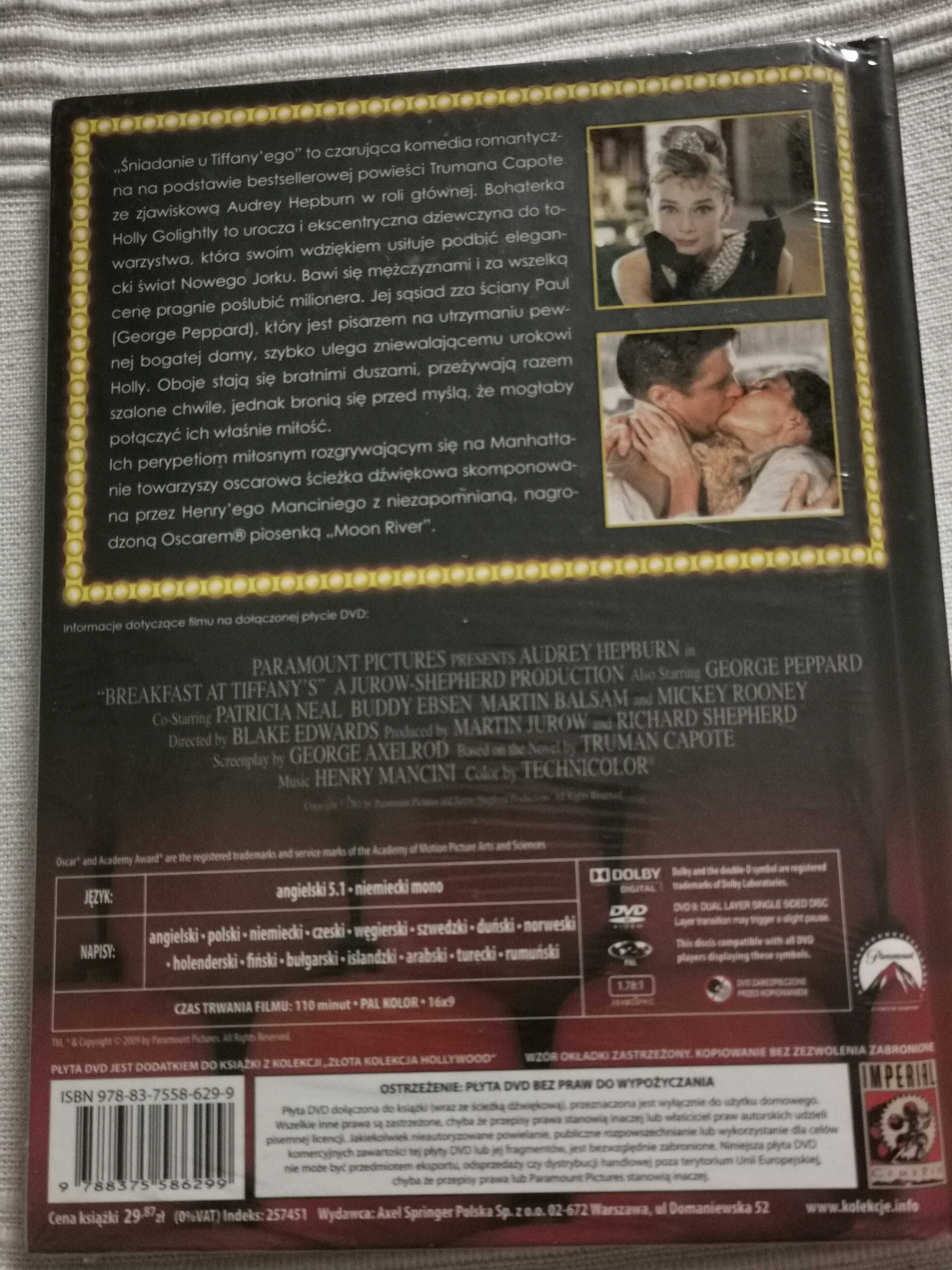 Śniadanie u Tiffaniego. DVD. Złota kolekcja Hollywood.