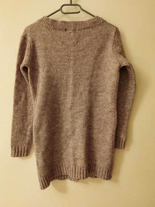 Długi kardigan Red Label — miękki ciepły z kieszeniami retro cozy look