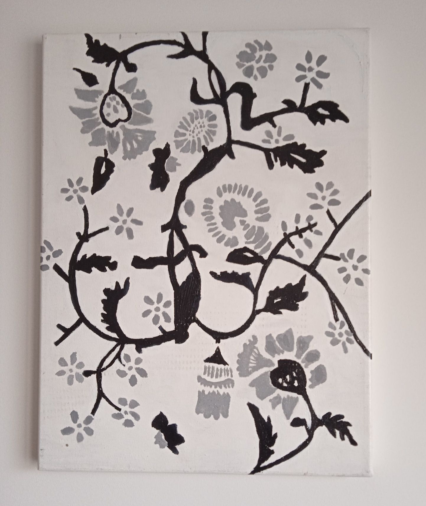 Tela decorativa, pintada à mão
