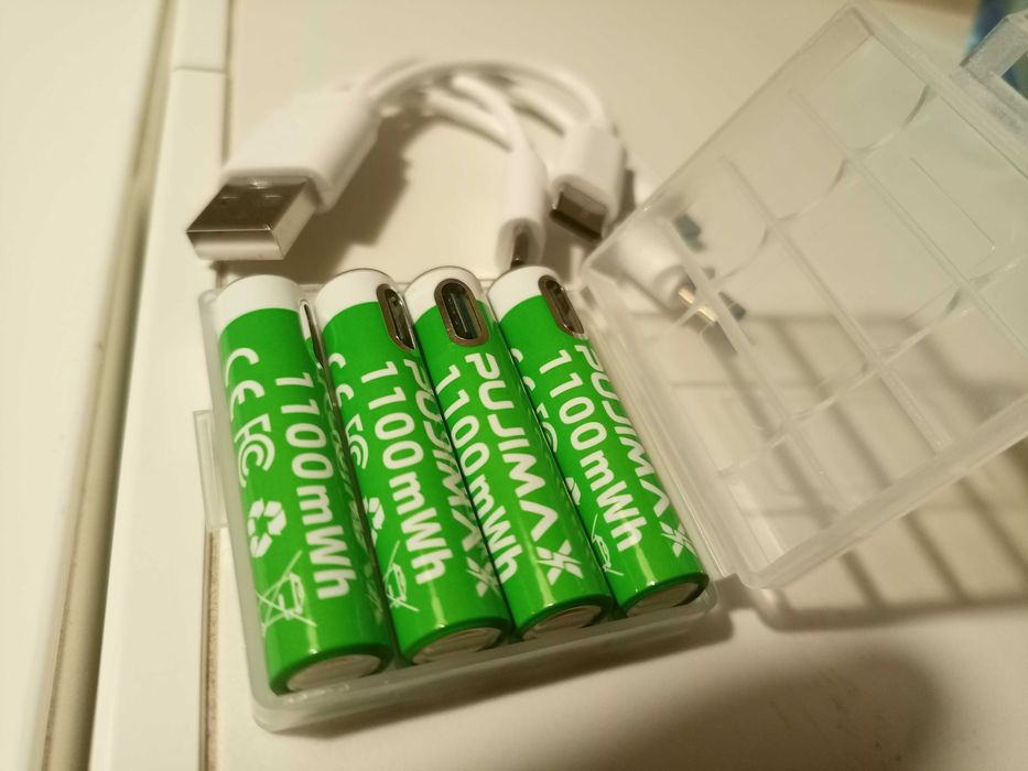 Аккумулятори AAA PUJIMAX 1.5V або типe Крона 9V. Зарядка Type-C