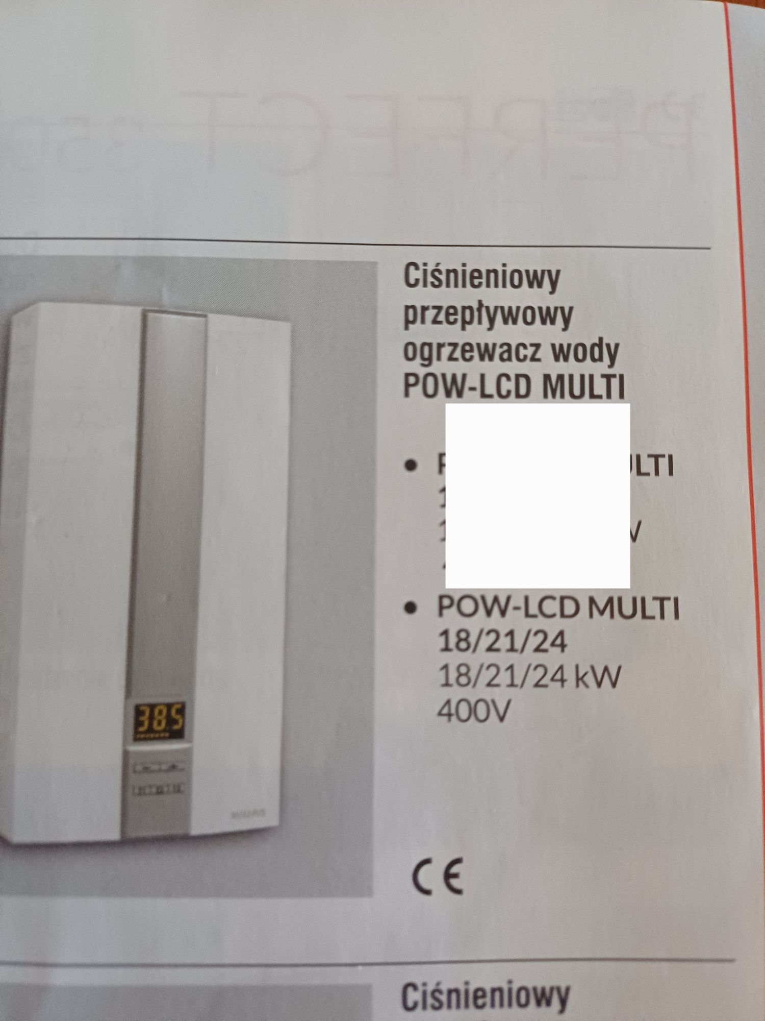 Ciśnieniowy przepływowy podgrzewacz wody POW-LCD MULTI