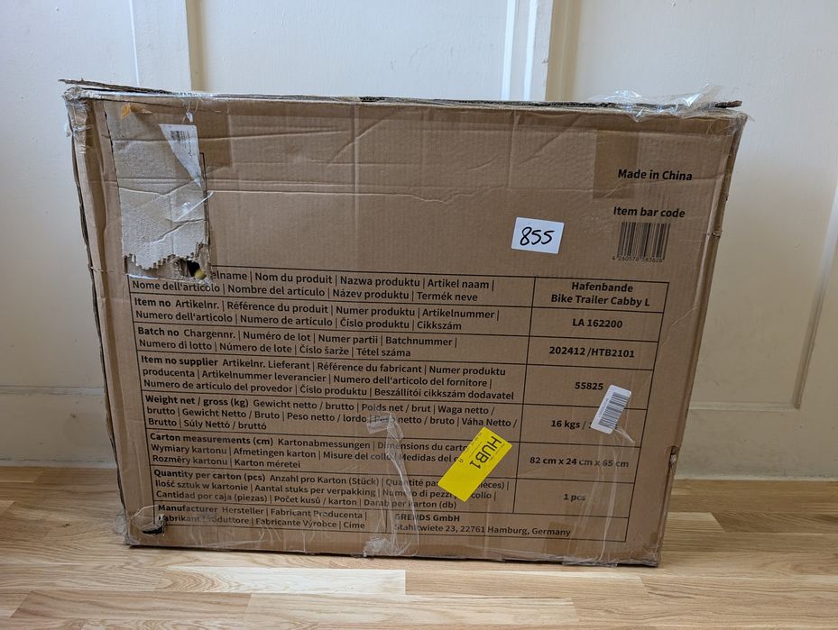 Hafenbande Przyczepka Rowerowa Cabby L Jogger 155X74X103Cm Do45Kg Duża