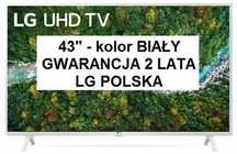 NOWY BIAŁY LG 43UP76903 AI TV ze sztuczną inteligencją Bluetooth