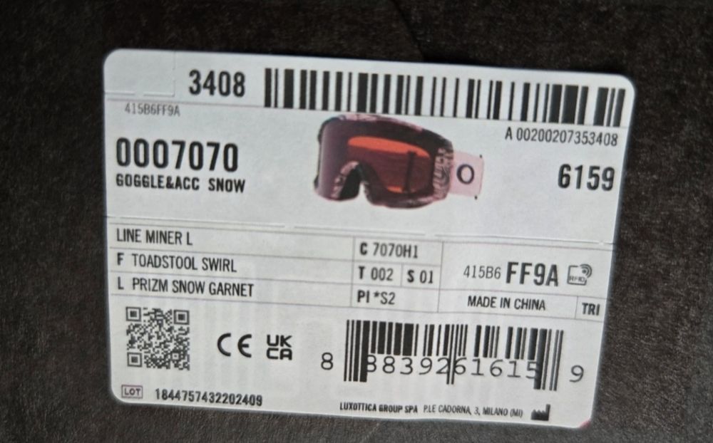 Oakley Line Miner L PRIZM Garnet – nowe gogle narciarskie komplet
