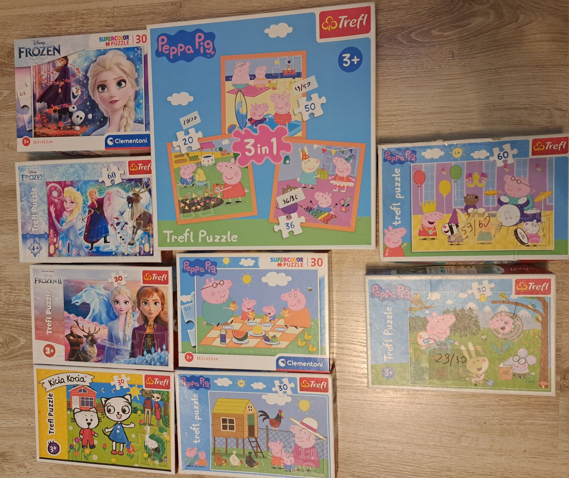 Puzzle kraina lodu frozen kicia kocia świnka peppa pig