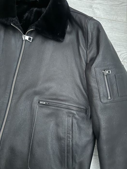 Чоловіча зимова шкіряна куртка 62 розмір