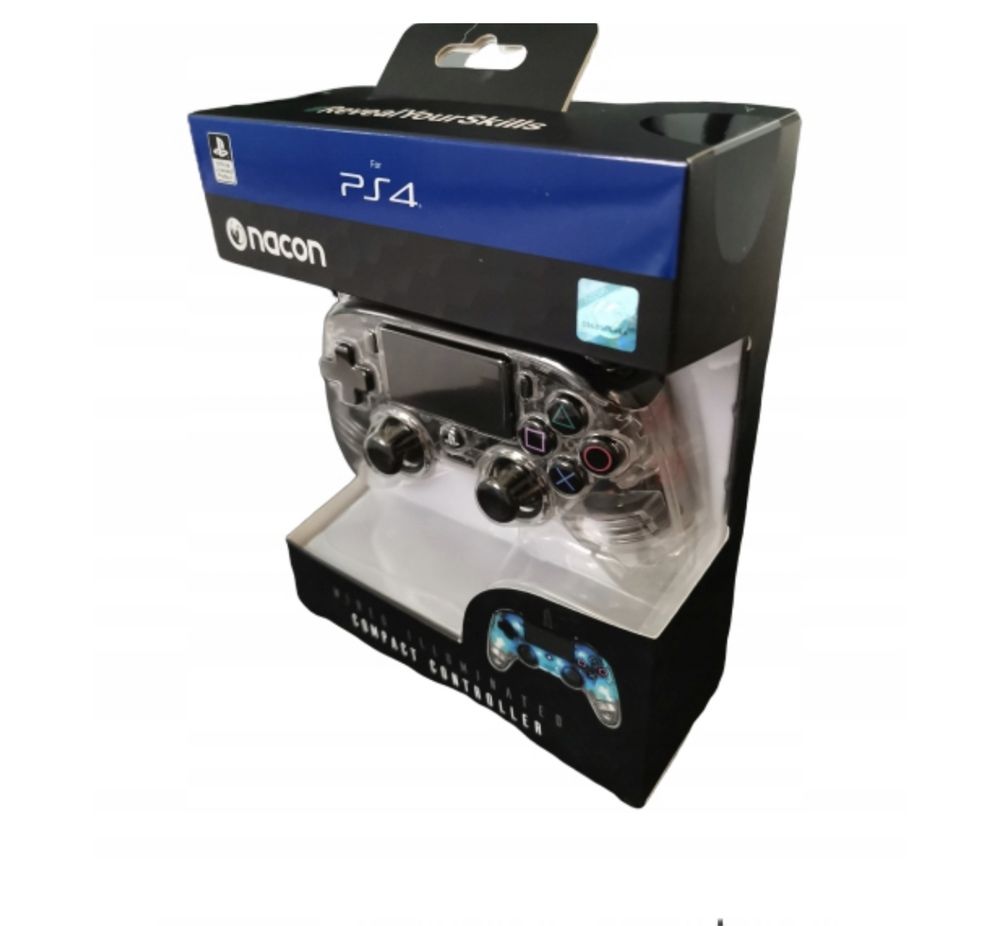 Nacon PS4 Compact Pad świecący niebieski + uchwyt