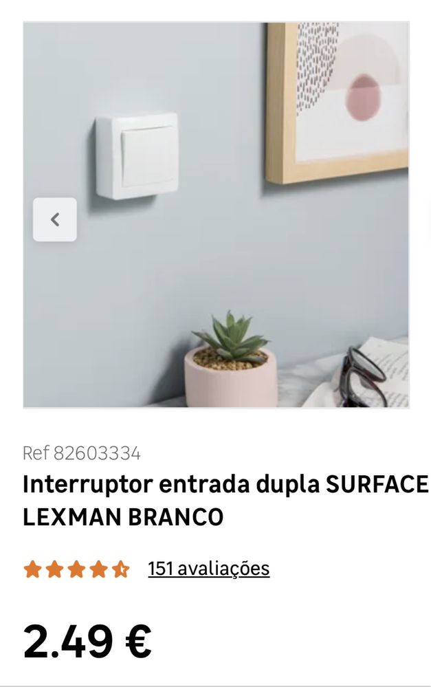 Interruptores Entrada Dupla Surface Lexman Novos