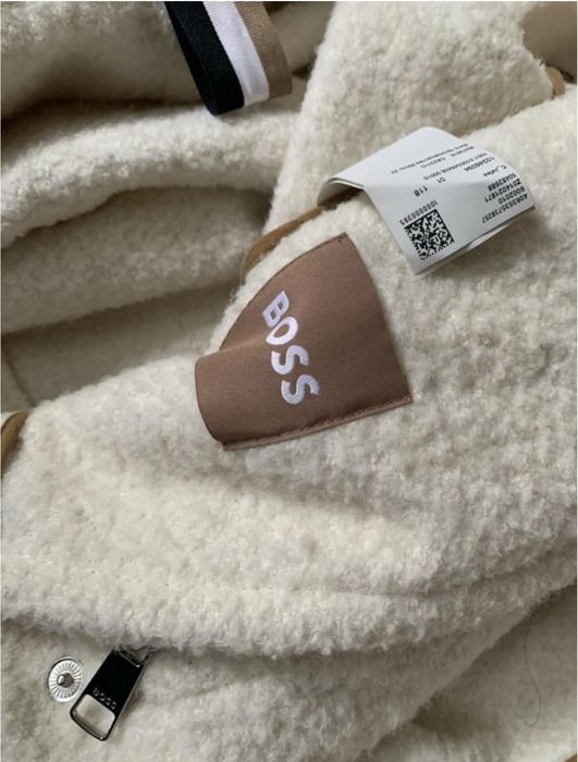 Молочне пальто jafea wool blend jacket від hugo boss L