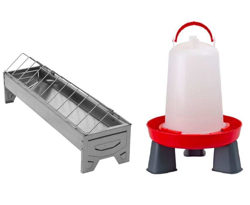 Zestaw Poidło 6L Na Nóżkach I Korytko Metalowe 50Cm