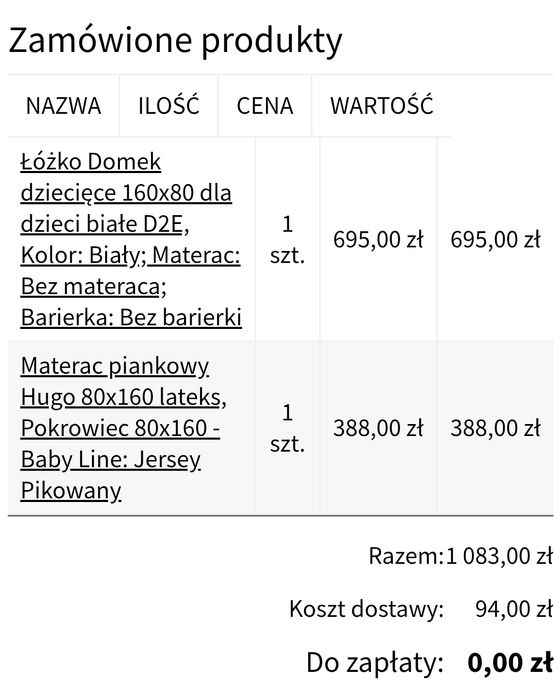 Łóżeczko dziecięce domek