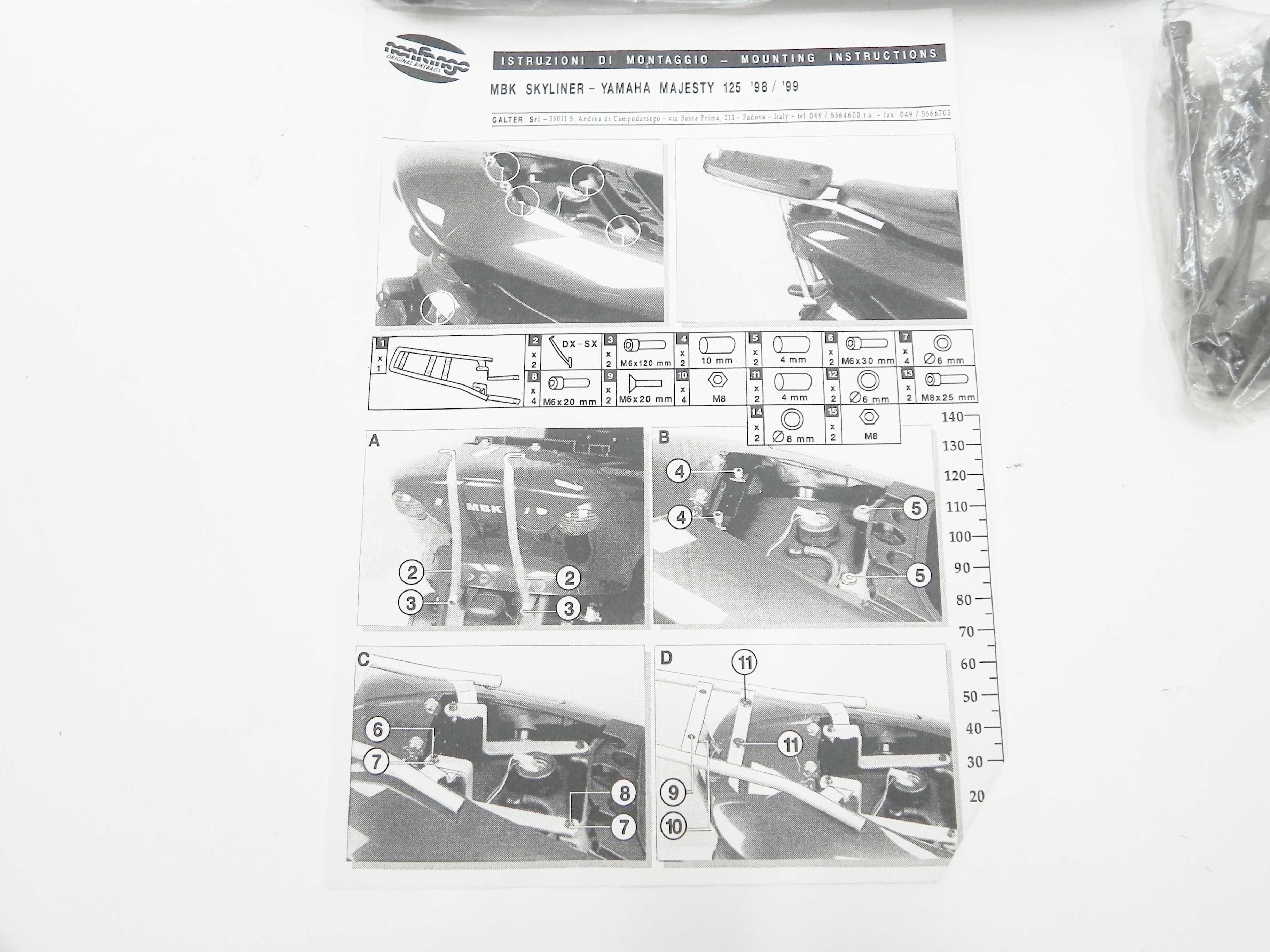 Stelaż kufra płyta NONFANGO FP27 Yamaha Majesty MBK Skyliner 125