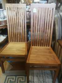 Krzesła kolonialne z drewna tekowego - komplet 4szt