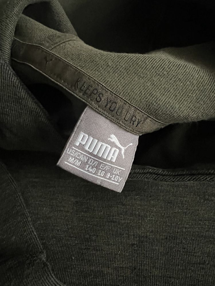 Bluzka z kapturem dres Puma khaki chłopięce