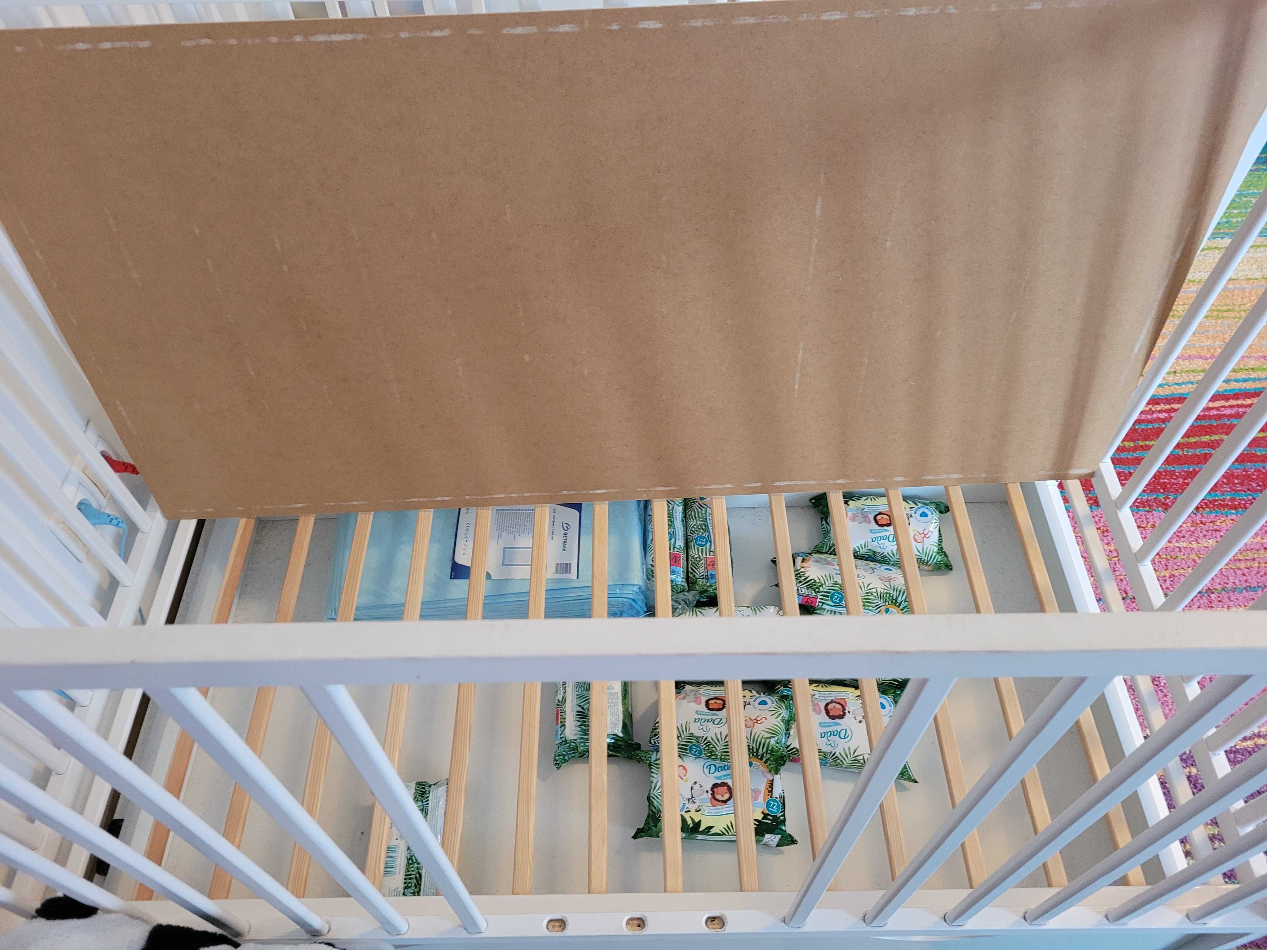 Białe łóżeczko niemowlęce 60x120 z szufladą