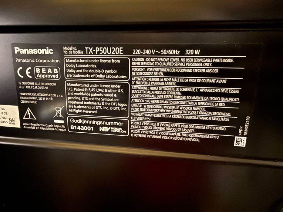 Telewizor Plazma Panasonic TX-P50U20E