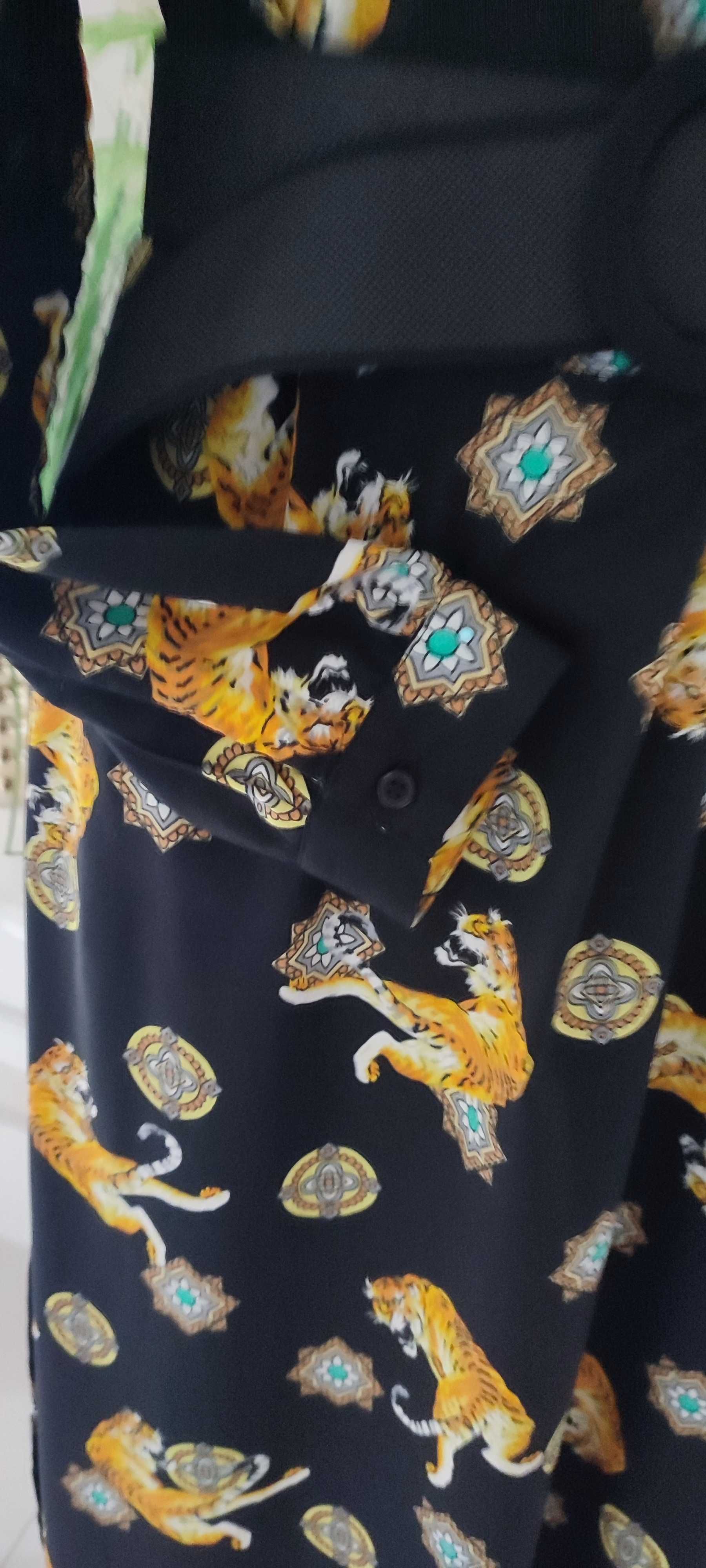 Długa sukienka z tygrysami