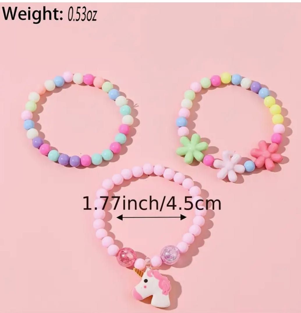 Conjunto 3 Pulseiras Unicórnio NOVAS