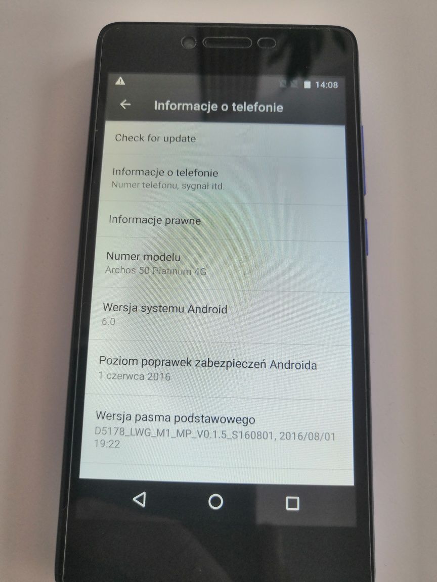 Smartfon 5 cali 4G LTE, Dual Sim, GPS, Android, Pl menu
