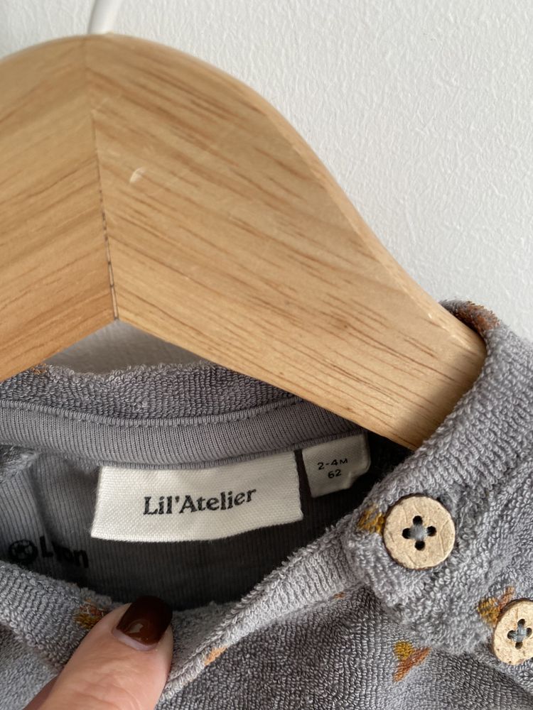 Bluza lil’ atelier szara w żołędzie 62 brązowe musztardowe jak newbie