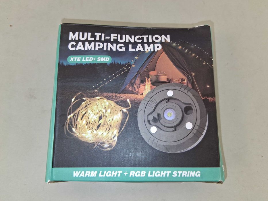 M170 Lampa Kempingowa LED z Power Bankiem i Girlandą RGB