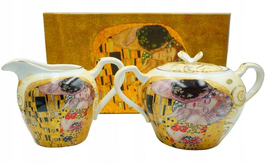 Oryginalny Zestaw Cukiernica + Mlecznik Porcelana Gustav Klimt / Q. Is