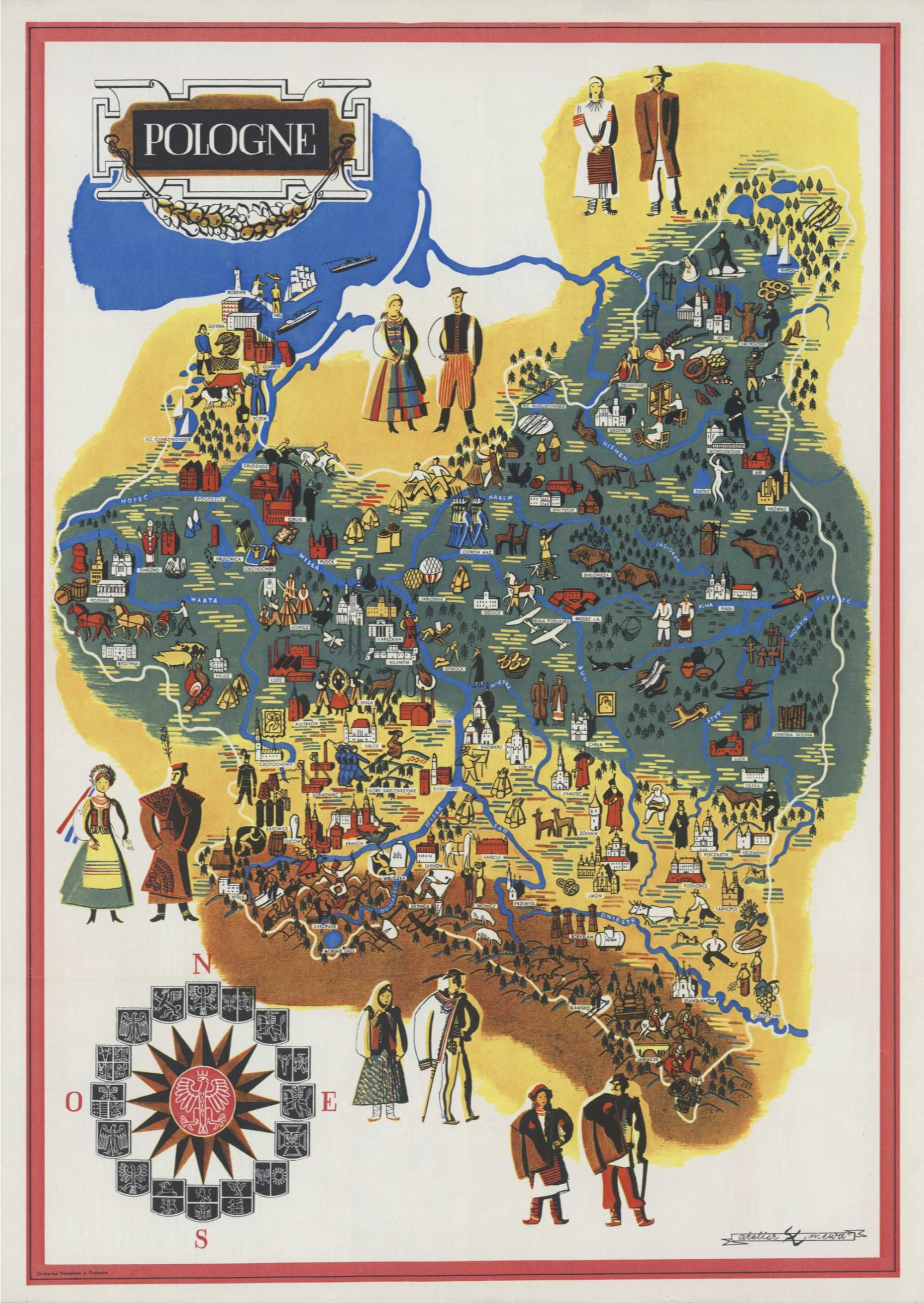 Reprodukcja Plakatu: Przedwojenna Mapa Polski (1937) IIRP