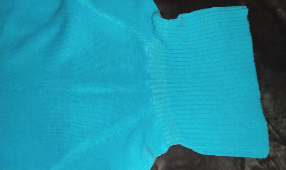 Golf damski z krótkim rękawem, niebieski r. S