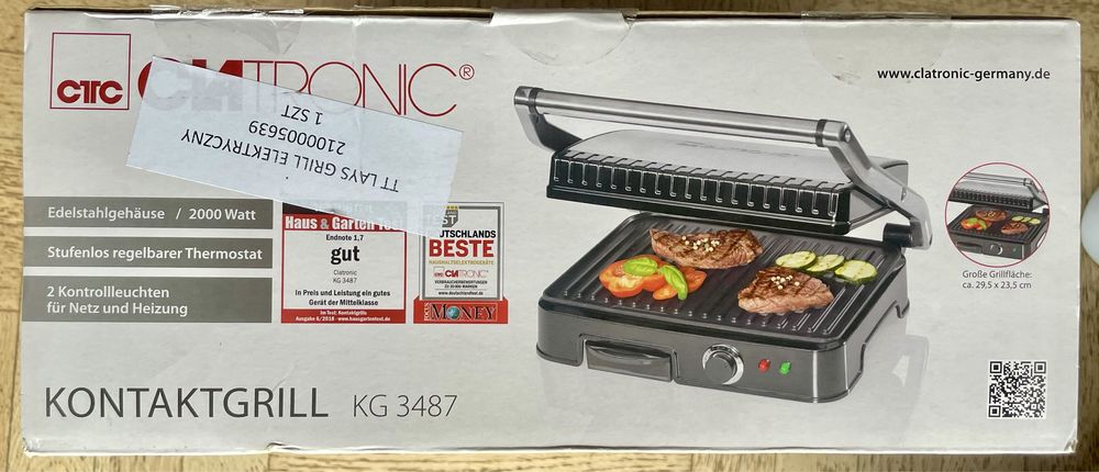 Grill elektryczny kontaktowy Clatronic KG 3487