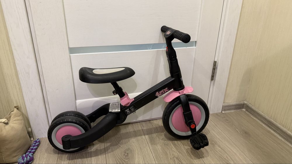 Велосипед беговел рожевий Caretero Toyz Fox 2 в 1