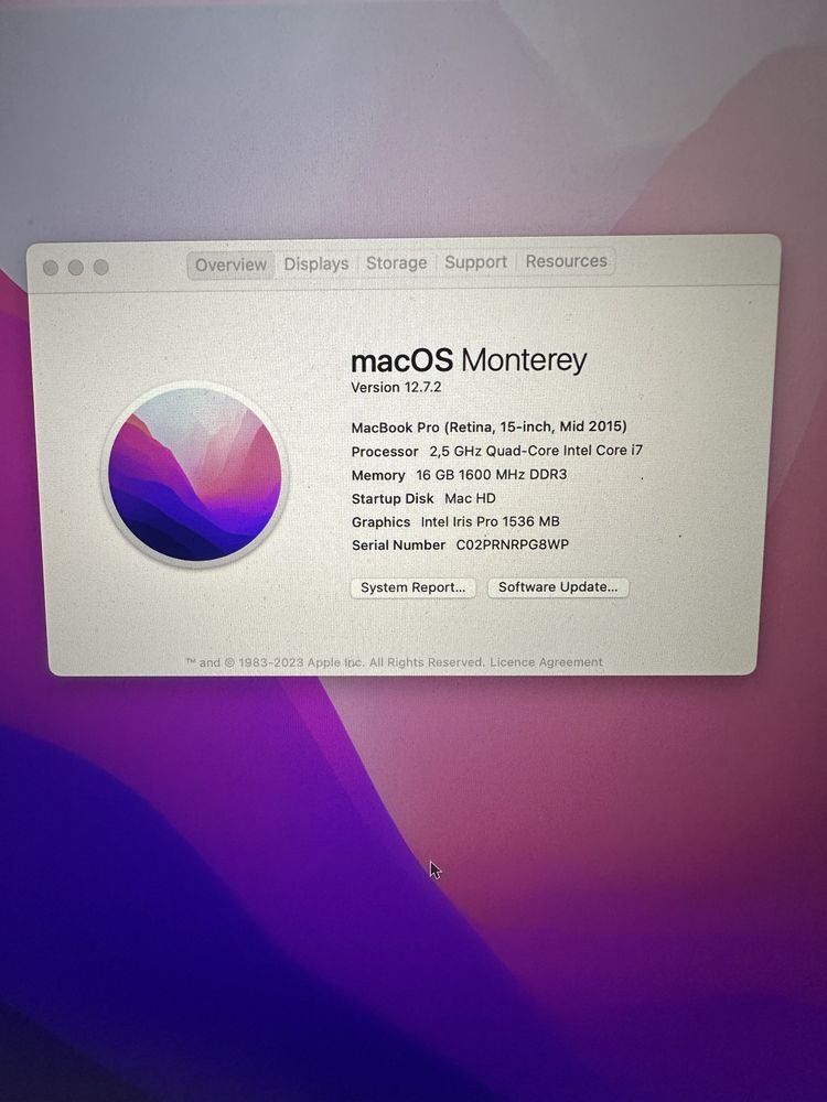Ідеальний стан!!! MacBook Pro Mid 2015 Retina 15” 500Gb SSD 16GB RAM