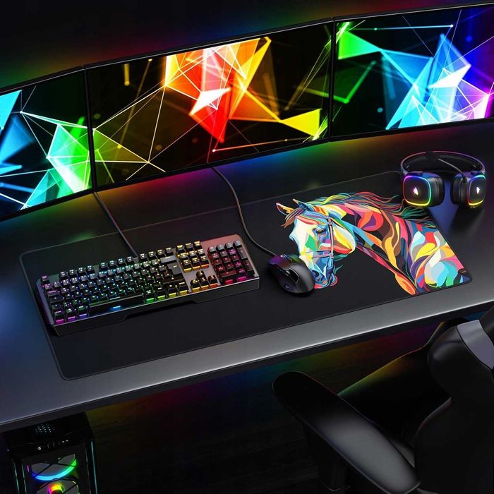 Podkładka Gamingowa XXL 900x400 Kolorowy Koń– Titanwolf Speed Mousepad