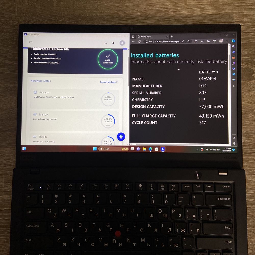 Ноутбук Lenovo ThinkPad X1 Carbon Gen 6 Touch i7 16GB 256GB