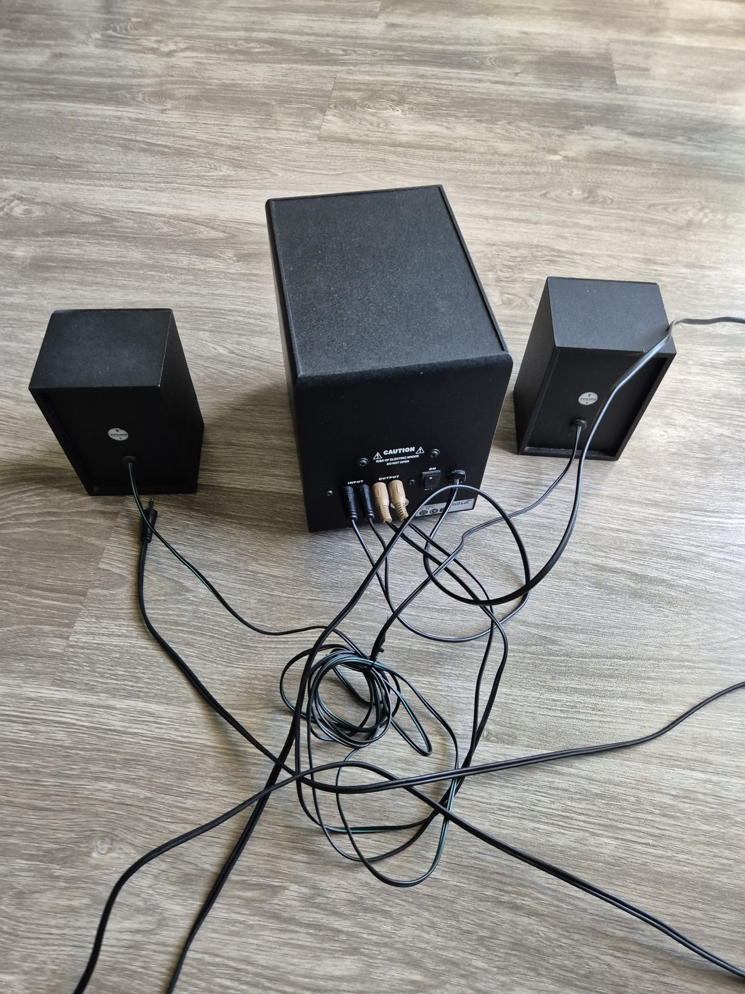 colunas de som MITSAI 2.1 modelo KA-800A, com subwoofer