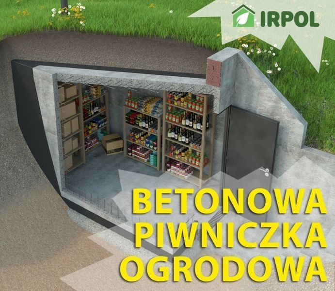Betonowa PIWNICZKA OGRODOWA spiżarka, ziemianka, piwnica schron Kraków