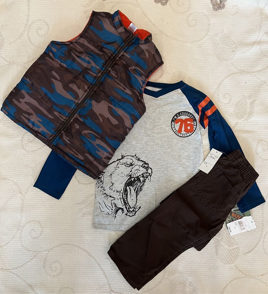 Комплект из 3 вещей - жилетка, джинсы, реглан на 5-6 лет Boyz wear