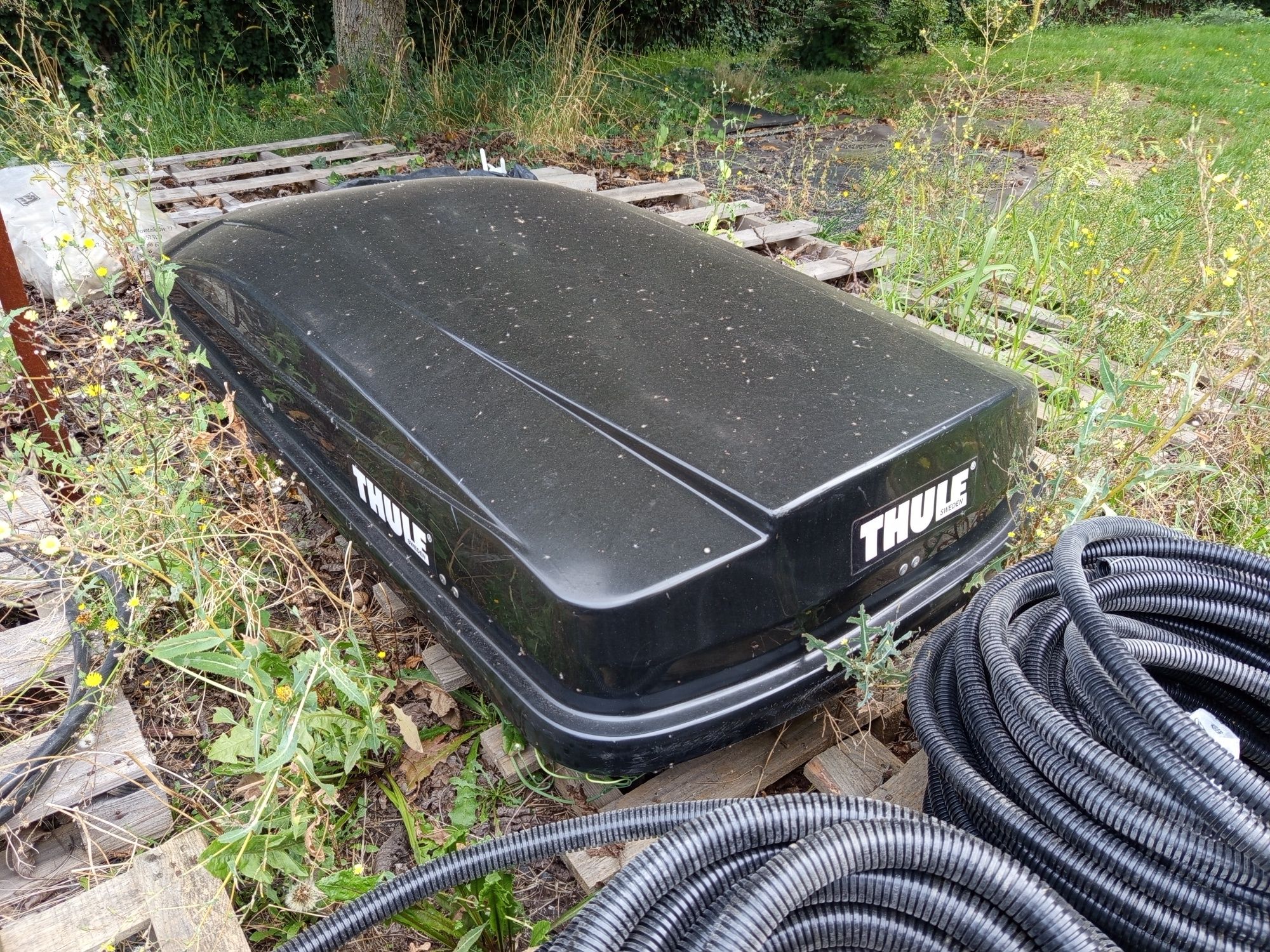 Duży czarny box bagażnik dachowy + relingi - Thule Taurus - RYBNIK