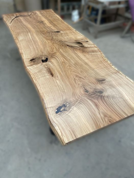 Stol debowy Monolit 270 cm Drewno Rekodzielo Loft  Zywica Lite Drewno