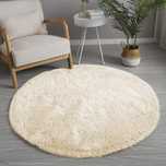 Dywan Okrągły Shaggy Strado 180X180 Creambeige (Beżowy)