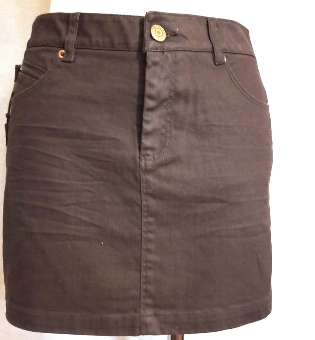 Spódnica brązowa MINI Jeans Woskowany r. 36 Lindex NOWA
