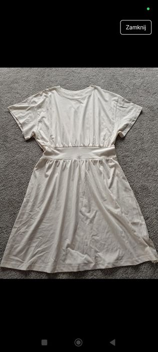 Nowa bawełniana sukienka letnia biała luźna oversize