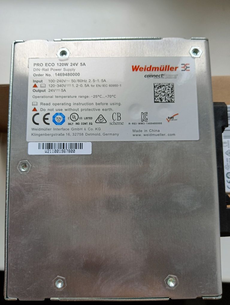 Джерело живлення PRO ECO 120W 24V 5A weidmuller
