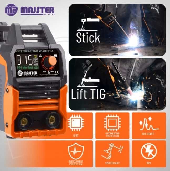 Spawarka Inwertorowa Inwerterowa MMA TIG 315A Majster Polska MP0102