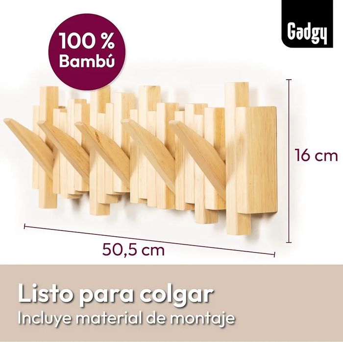 Składany wieszak na ubrania drewniany gadgy 50x16cm