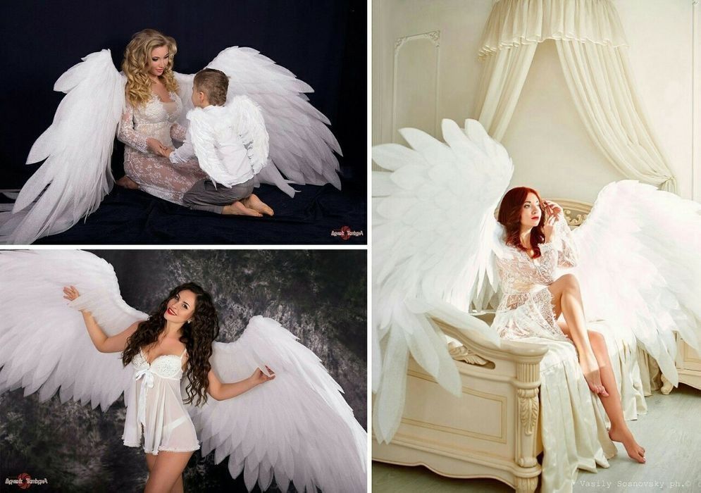 Крылья белые гигантские XXL ангела янгола Аренда 700 грн/сутки