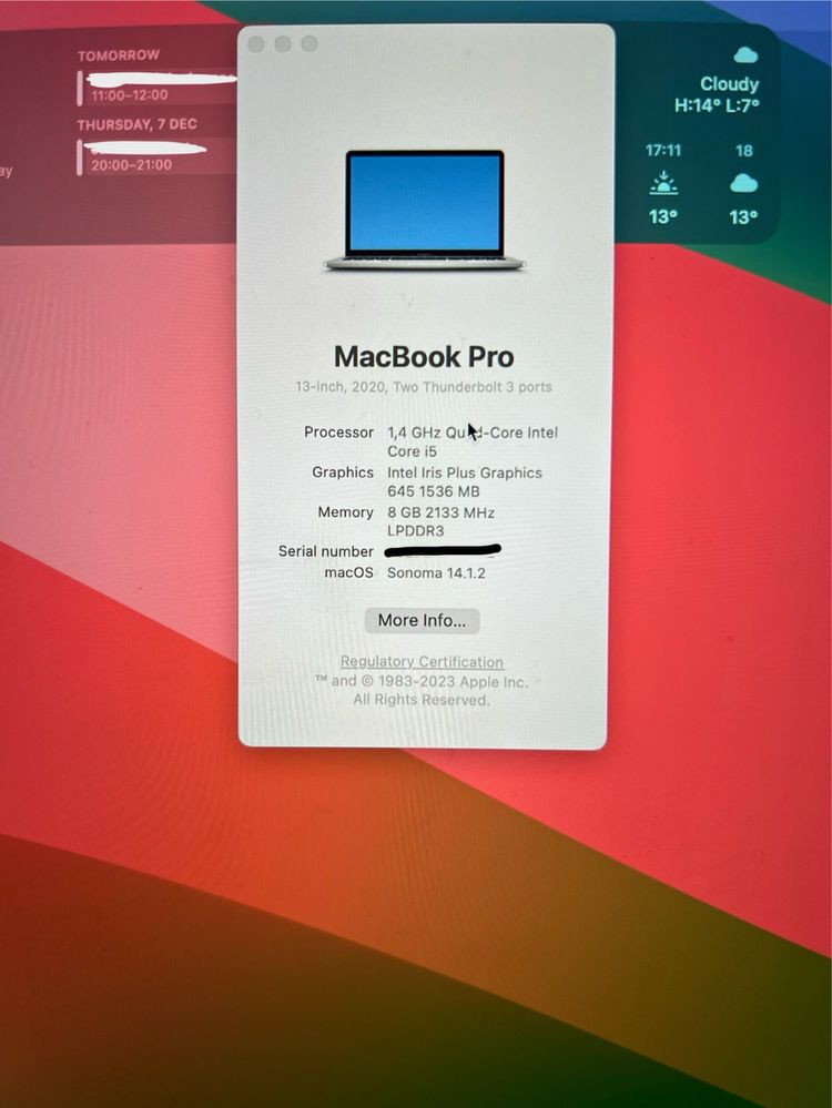 Macbook pro i5 2020