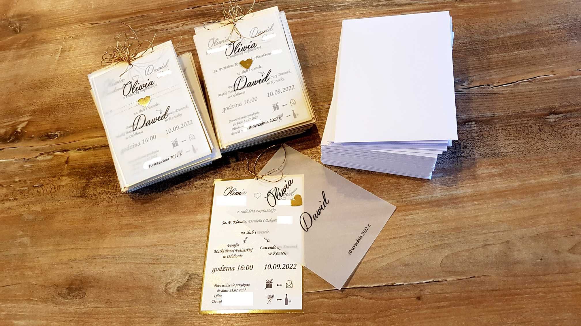 Zaproszenia ślubne z kalką KALKA model 1 RÓŻNE PROJEKTY